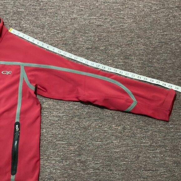 Outdoor Research Men's Small Red Jacket Full Zip Soft Shell Nylon Pockets Logo - Picture 11 of 12